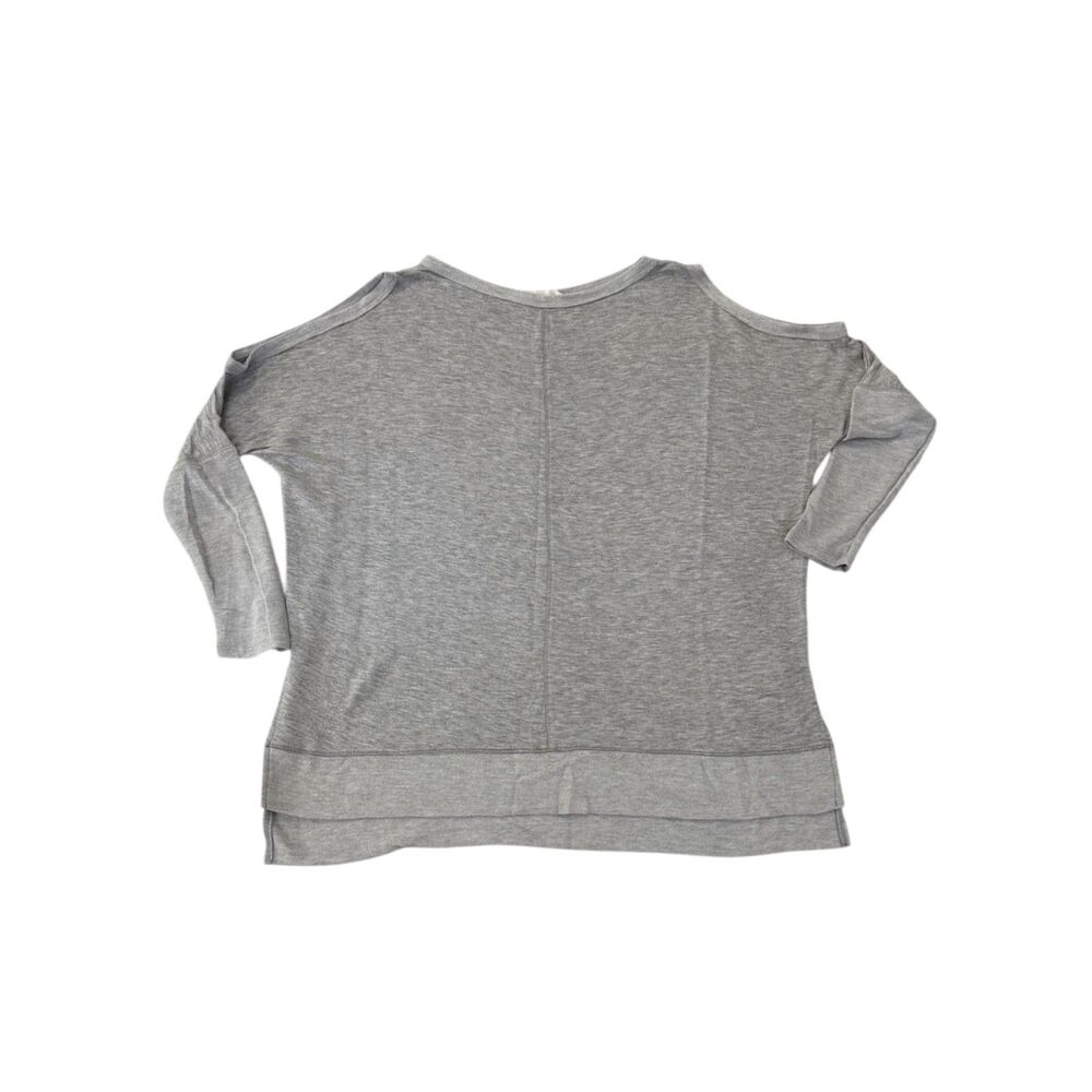 A.gain Cold Shoulder Grey Quarter Sleeve High/Low Womens Blouse Plus Size Small